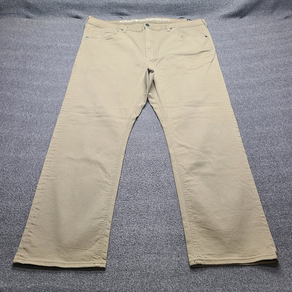 Buffalo David Bitton Six-X Pants Mens 46x30 Khaki Slim Straight Stretch